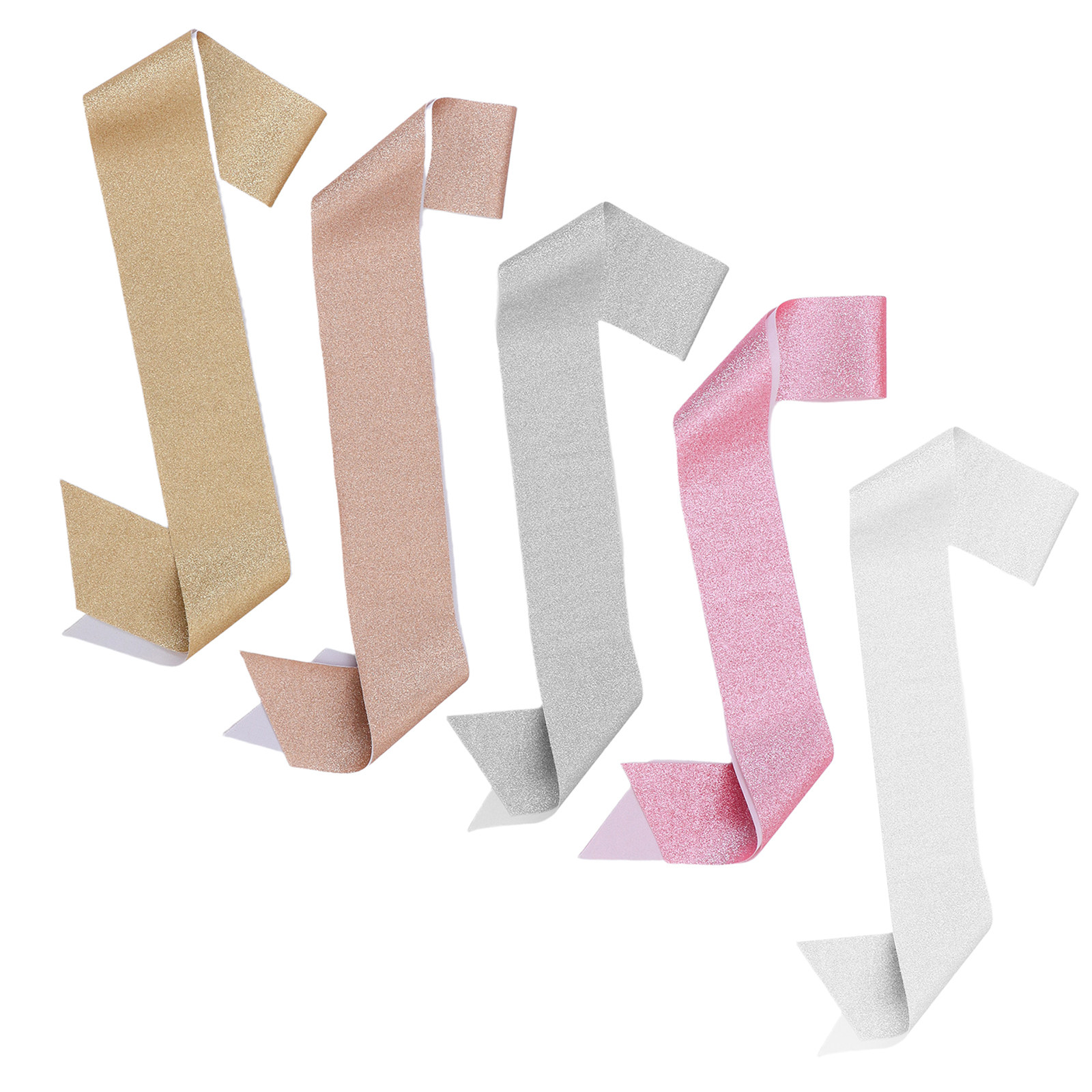 Birthday Sash Glitter - 5Pcs Gold Glitter Sash Blank DIY