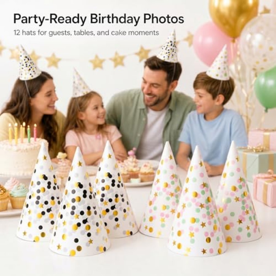 Boieo Gold Polka Dot Birthday  – Party Hat Cone Bewertung und Preis