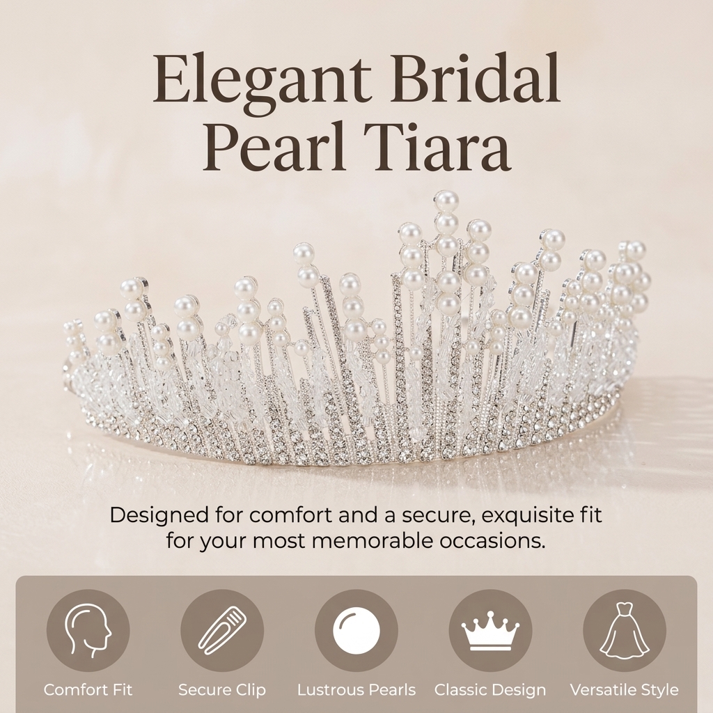 Bridal Pearl Crown Headpiece E – Event & Party Supply Photos Bewertung und Preis