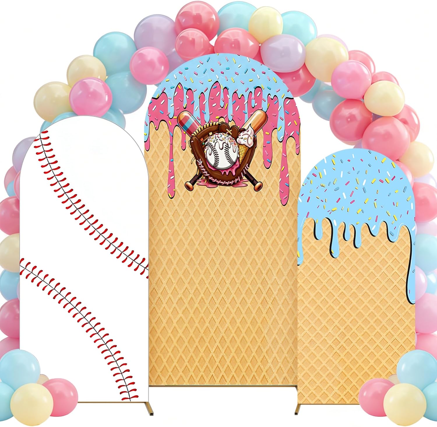 Baseball Ice Cream Drip Arch B – Dessert Table Backdrop Bewertung und Preis
