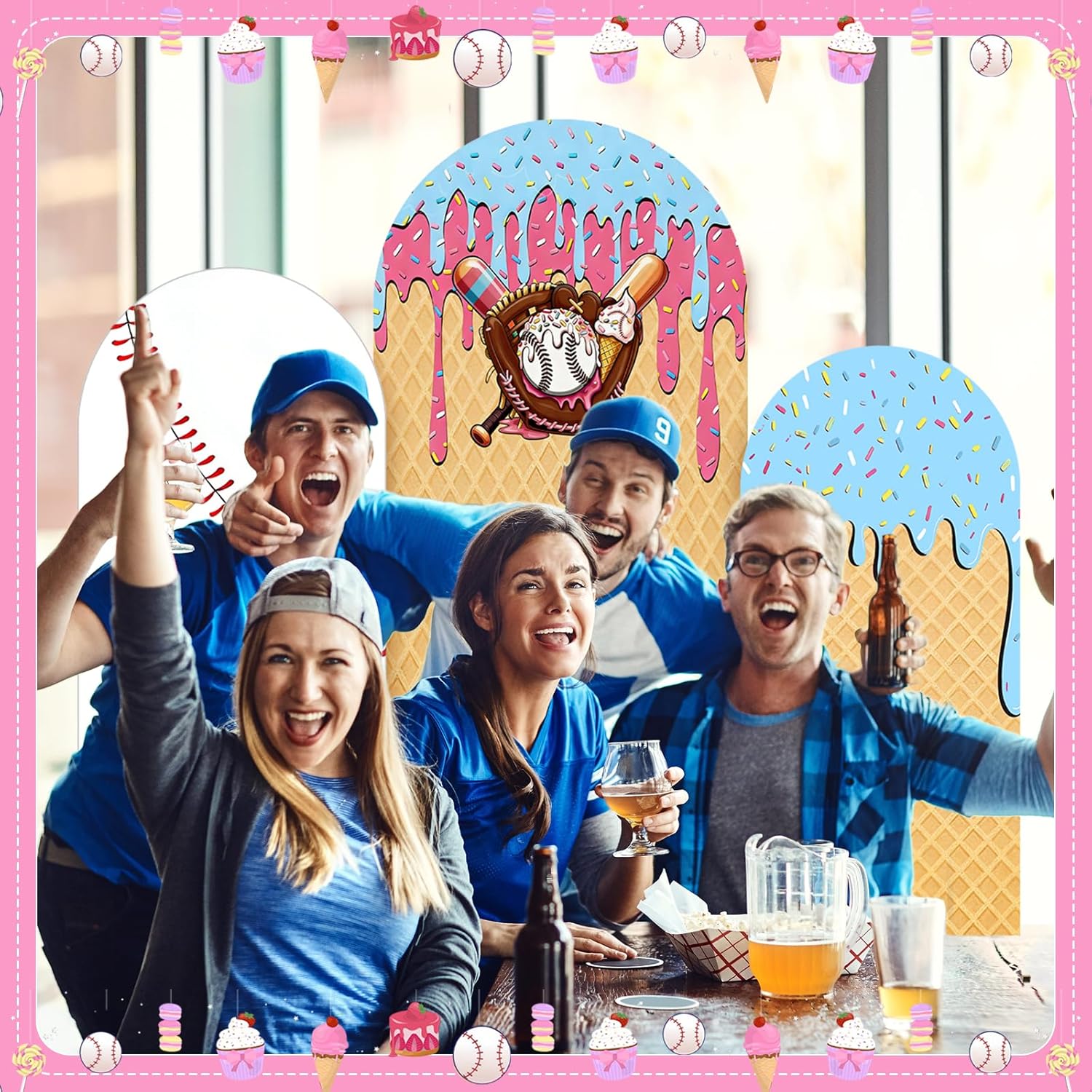 Baseball Ice Cream Drip Arch B – Dessert Table Backdrop Bewertung und Preis