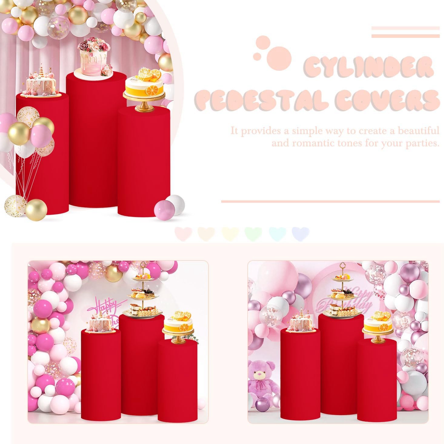 Yeele Red Cylinder Stand Cover – Dessert Table Backdrop Bewertung und Preis