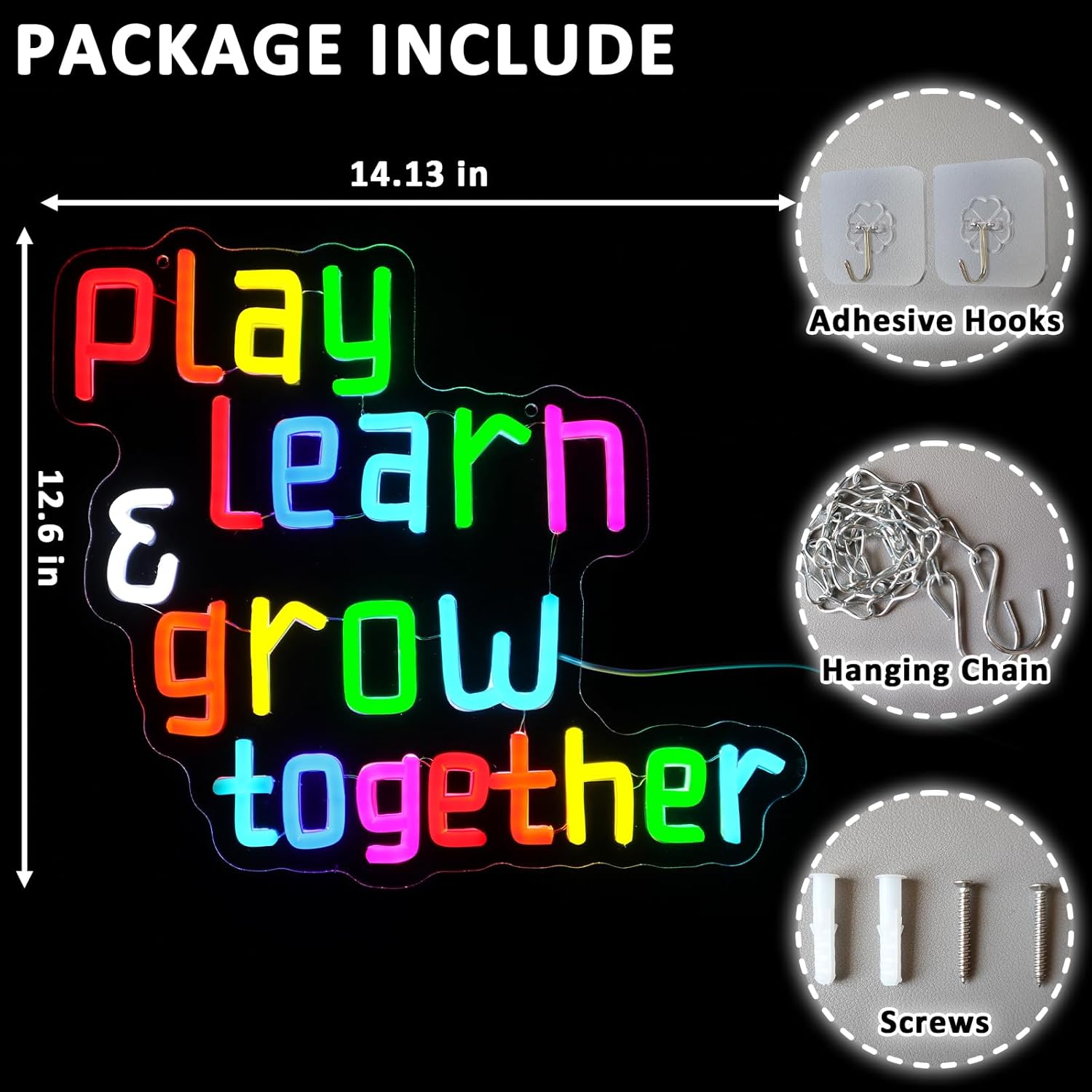 Play Learn Grow Together Neon  – Neon Sign Party Bewertung und Preis