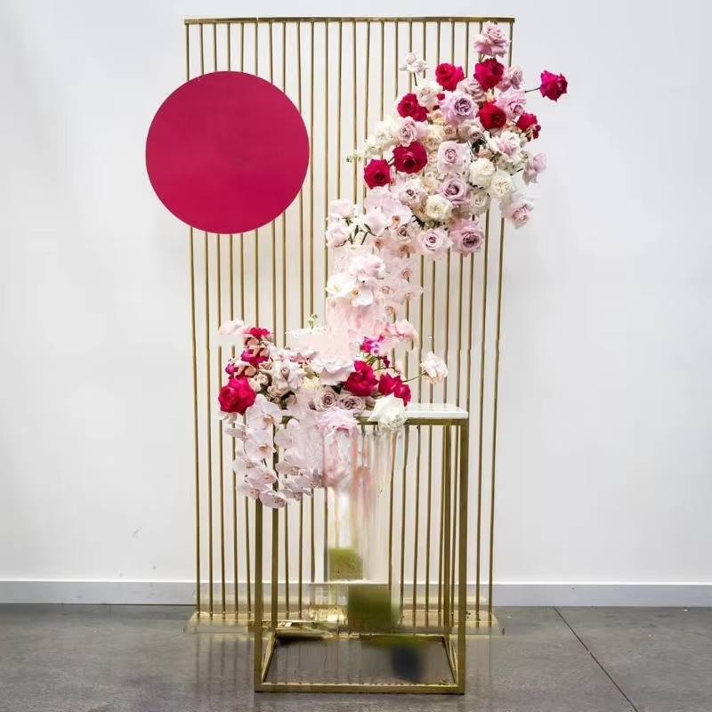 Shiny Gold Metal Frame Flower  – Dessert Table Backdrop Bewertung und Preis