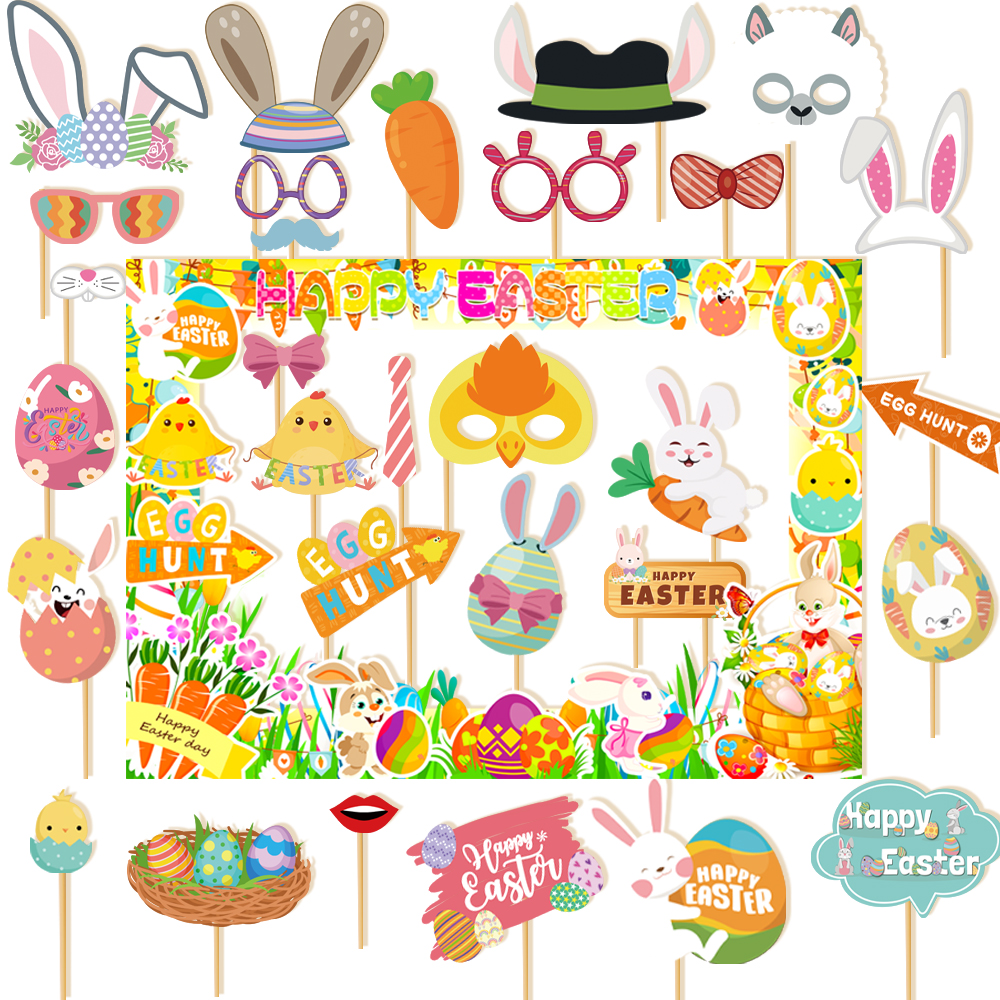1set Easter Paper Photo Booth  – Photo Booth Frame Bewertung und Preis