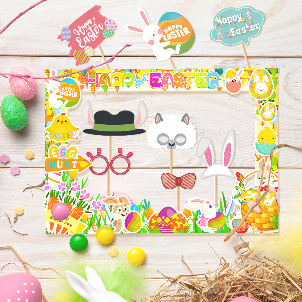 1set Easter Paper Photo Booth  – Photo Booth Frame Bewertung und Preis
