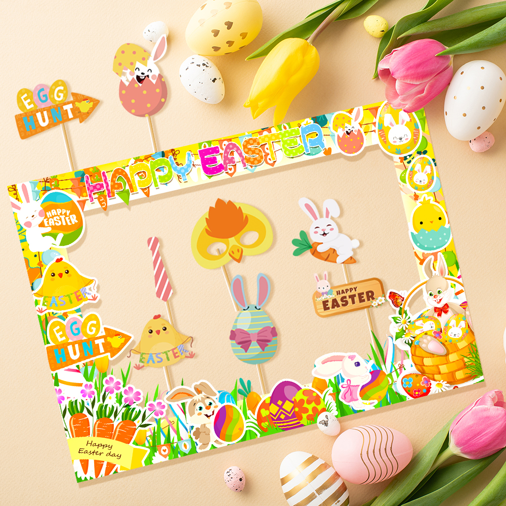 1set Easter Paper Photo Booth  – Photo Booth Frame Bewertung und Preis