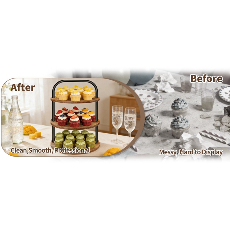 ABLN-Wooden Cupcake Stand Dess – Cupcake Stand Tier Bewertung und Preis