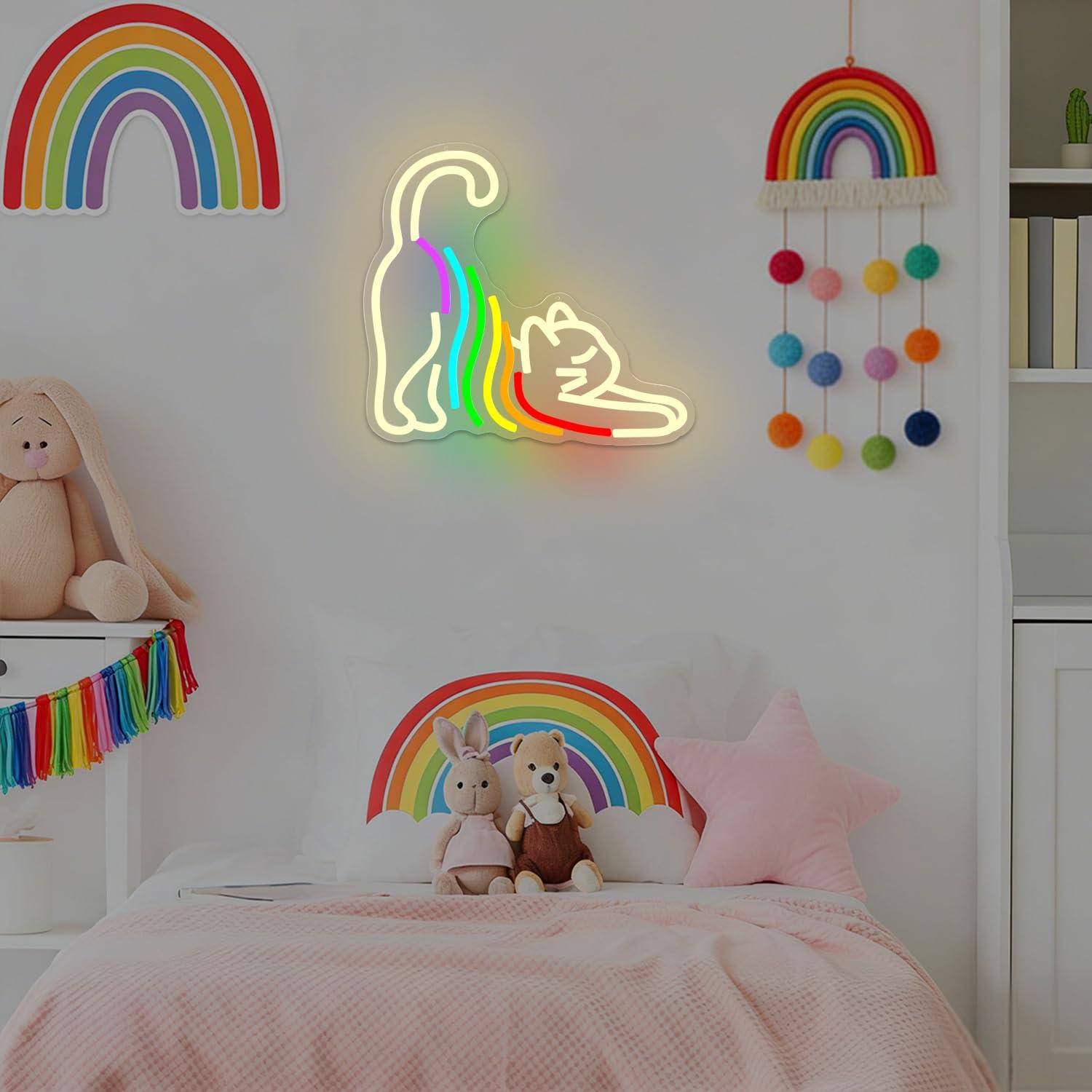 Rainbow Stretching Cat Neon Si – Neon Sign Party Bewertung und Preis