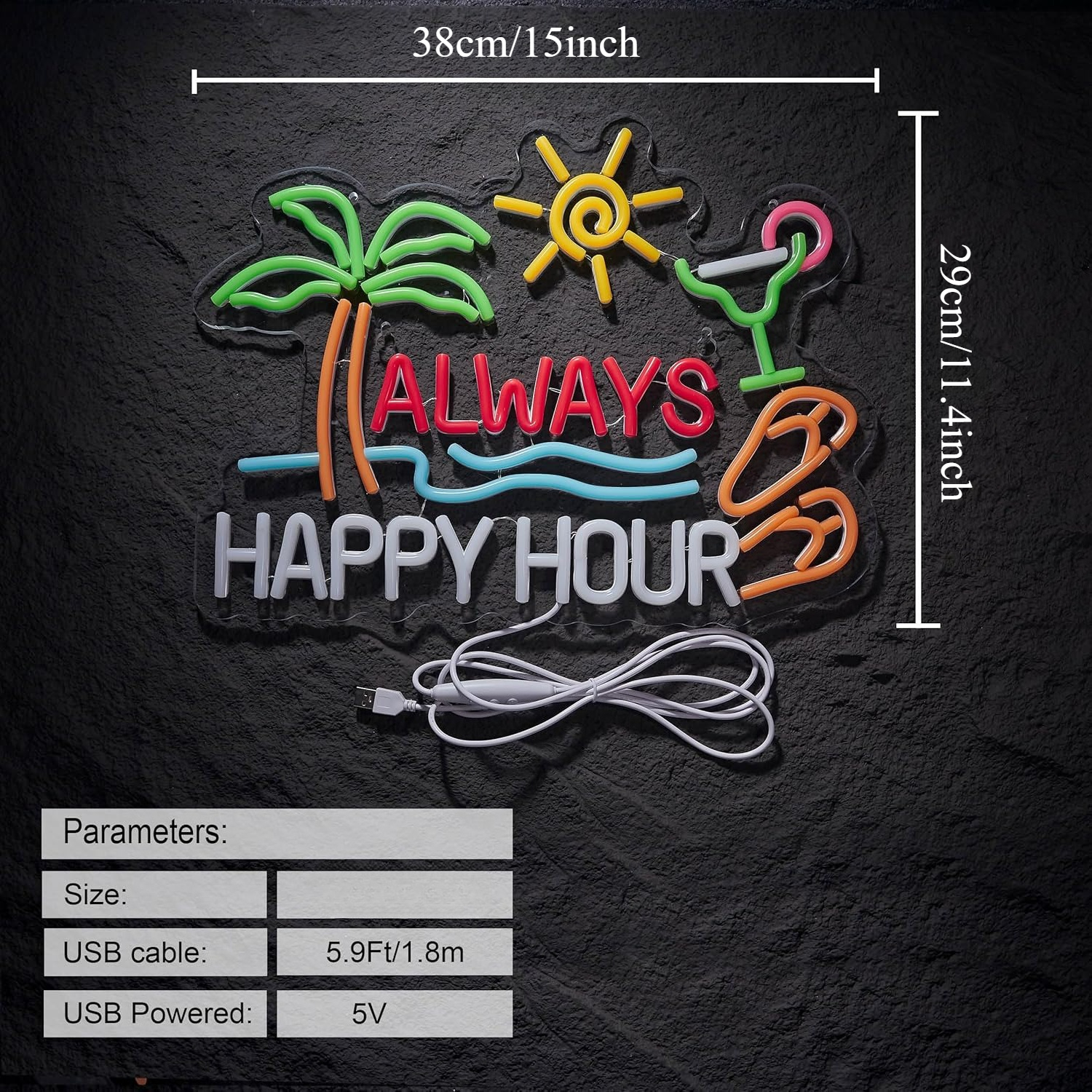 Always Happy Hour Beer Bar Neo – Neon Sign Party Bewertung und Preis