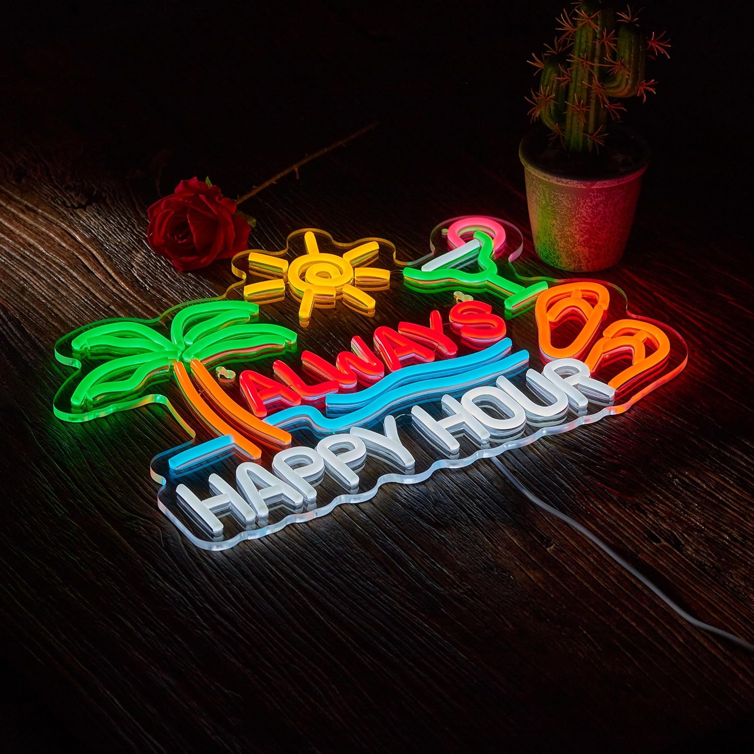 Always Happy Hour Beer Bar Neo – Neon Sign Party Bewertung und Preis
