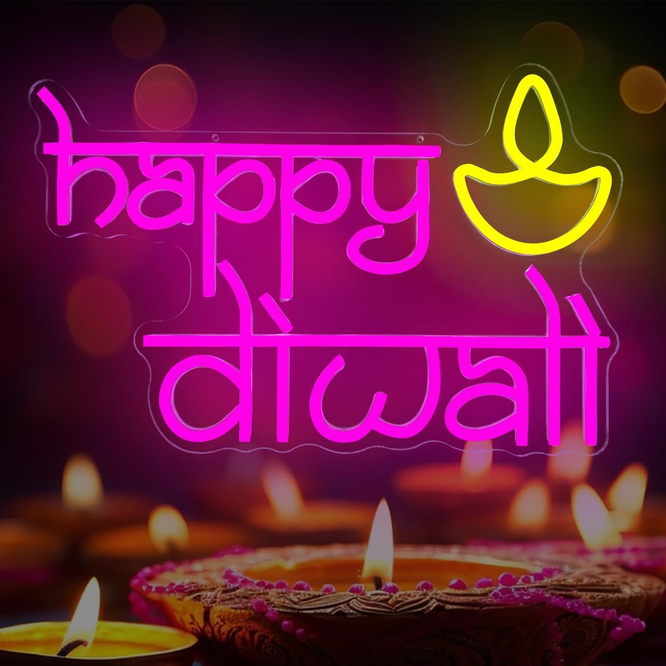Happy Diwali Neon Sign USB Pow – Neon Sign Party Bewertung und Preis
