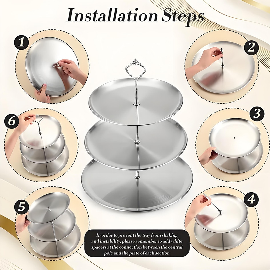 Luxury 3-Tier Gold Cake Stand  – Cupcake Stand Tier Bewertung und Preis
