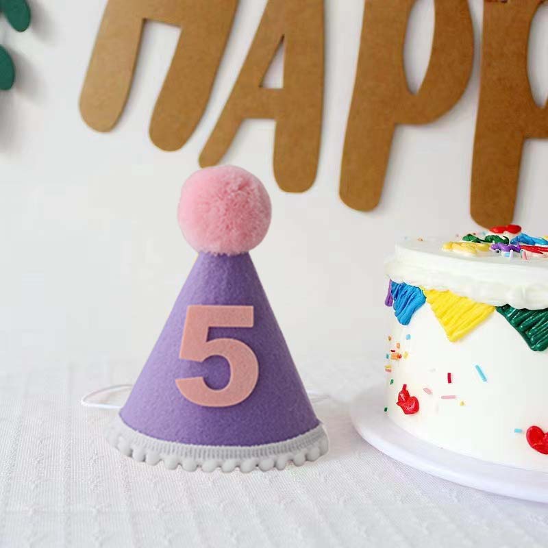 Purple Birthday Hat 1 2 3 4 5  – Party Hat Cone Bewertung und Preis