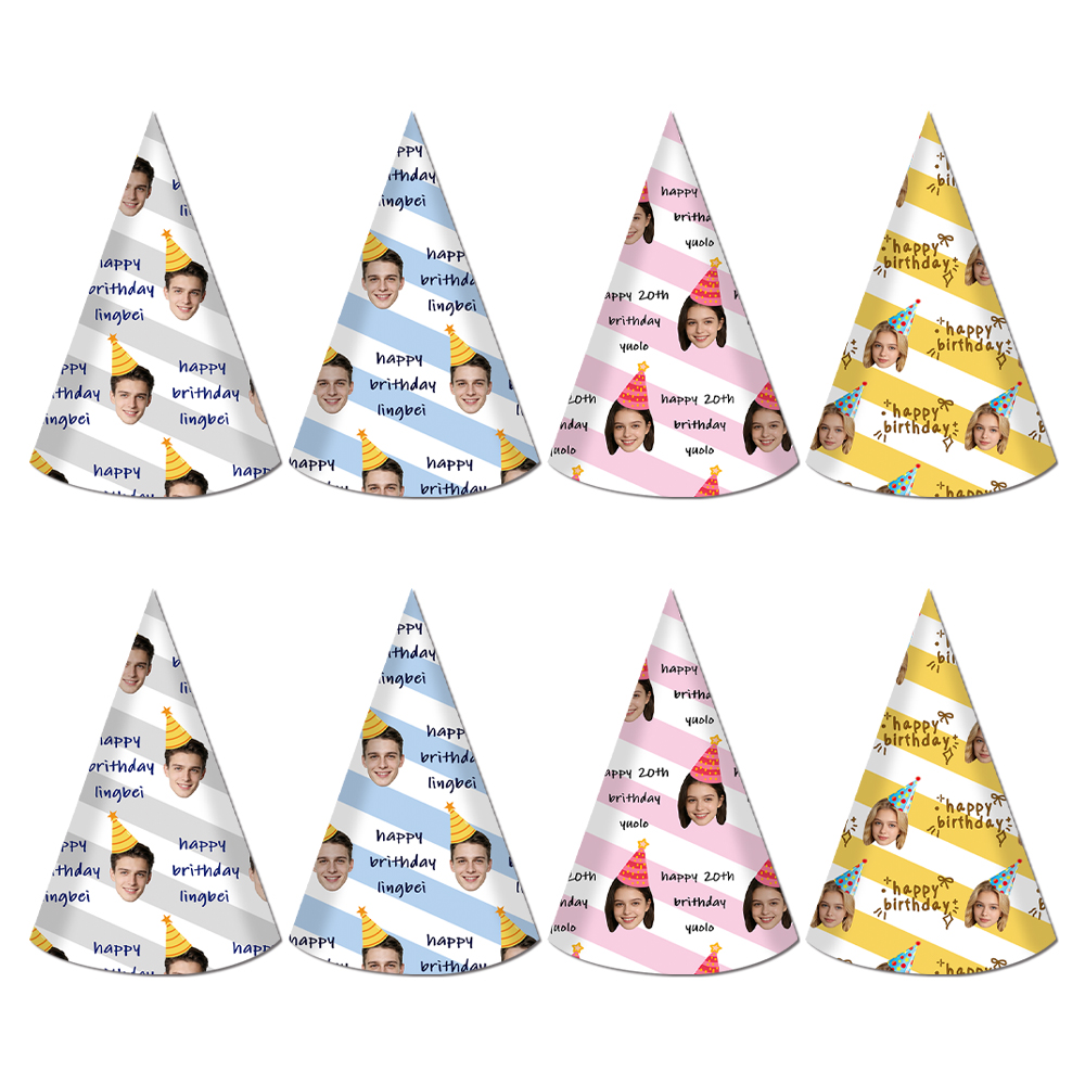 8pcs Custom Text and Photo Fac – Party Hat Cone Bewertung und Preis