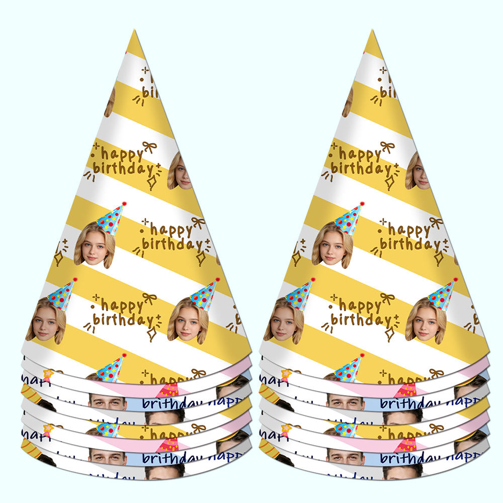 8pcs Custom Text and Photo Fac – Party Hat Cone Bewertung und Preis