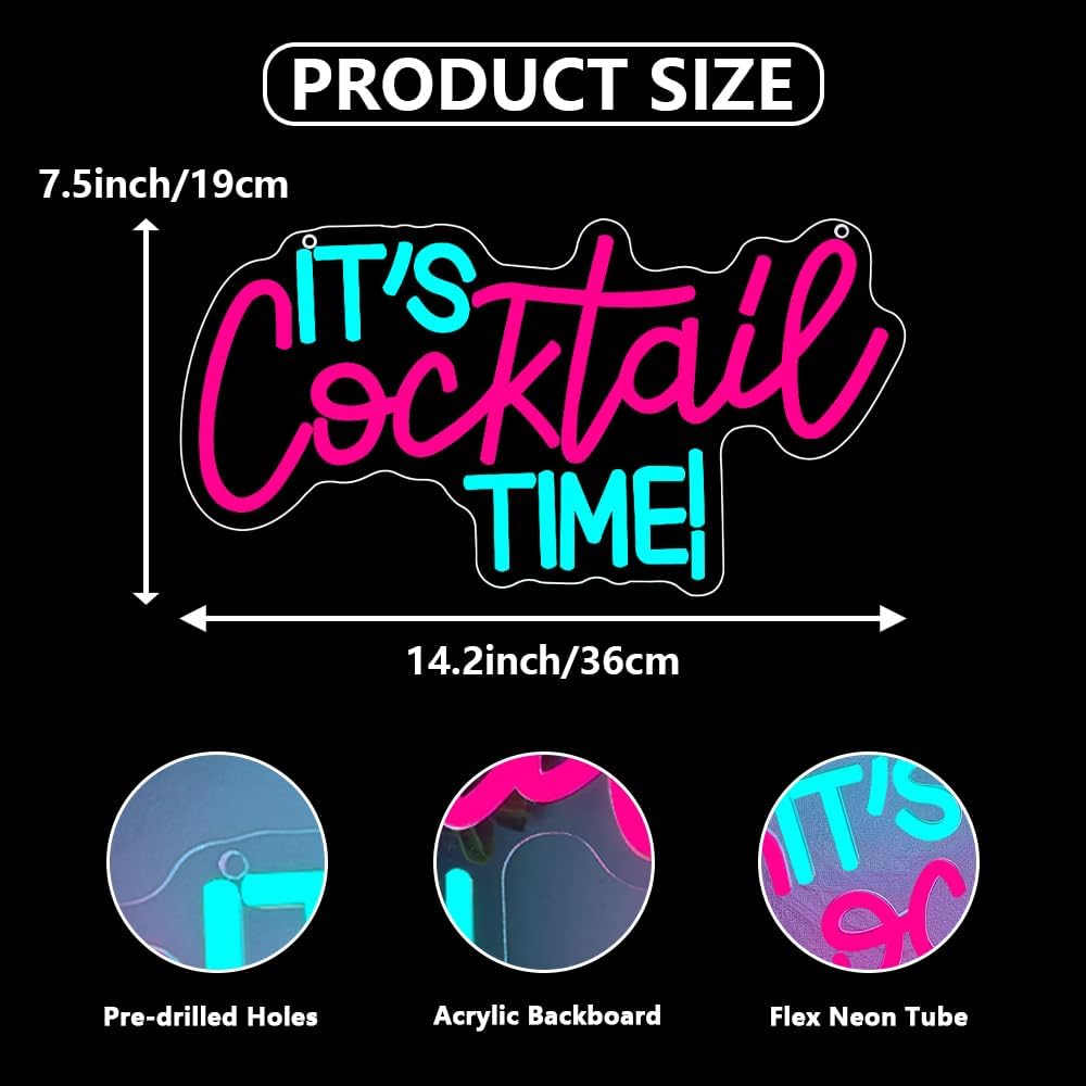 Cocktails Neon Sign USB Powere – Neon Sign Party Bewertung und Preis