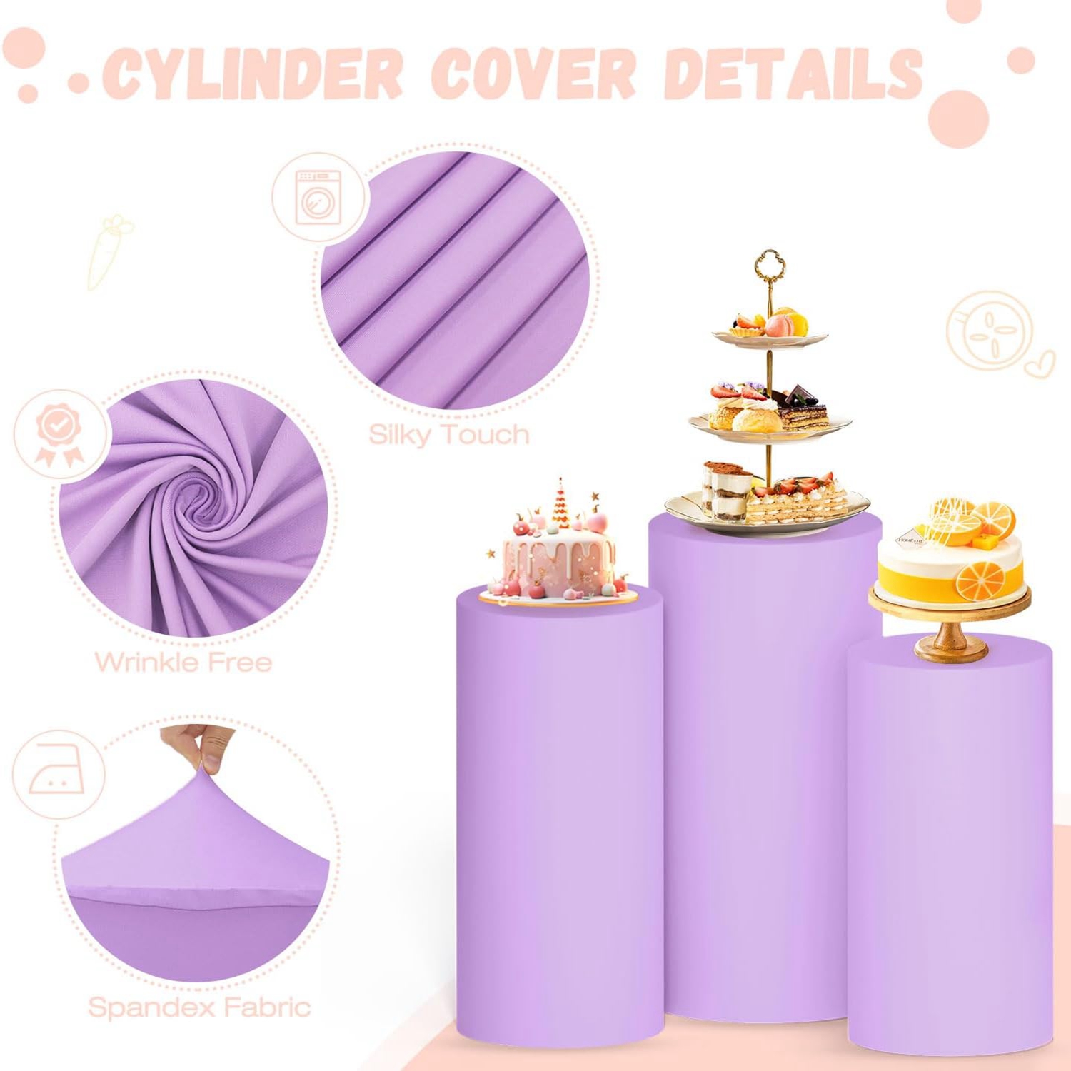 Yeele Purple Cylinder Stand Co – Dessert Table Backdrop Bewertung und Preis
