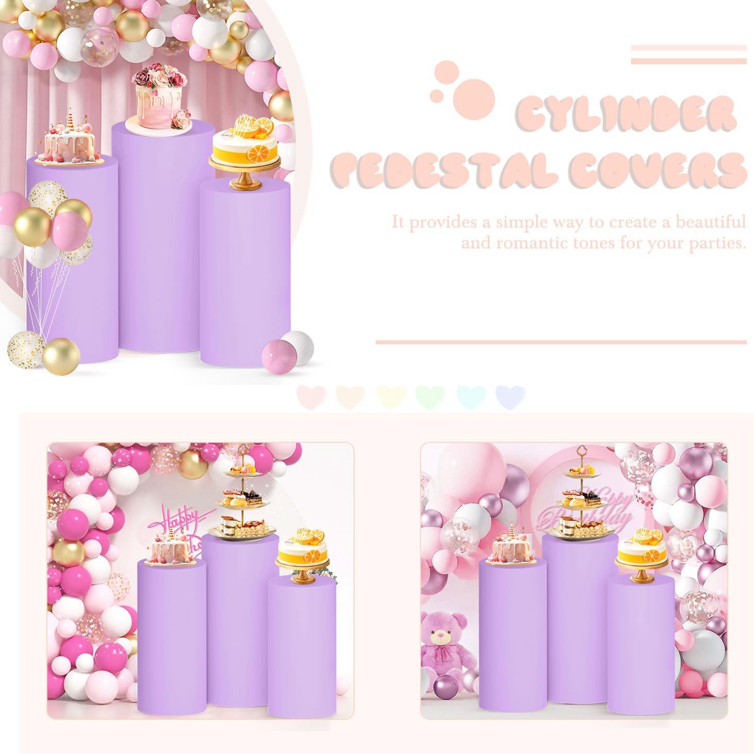 Yeele Purple Cylinder Stand Co – Dessert Table Backdrop Bewertung und Preis