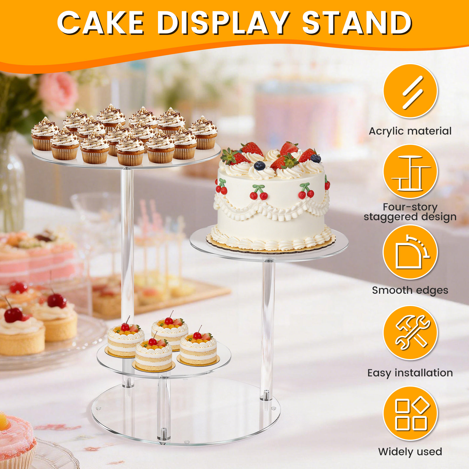4 Tier Cake Stand Acrylic Tran – Cupcake Stand Tier Bewertung und Preis