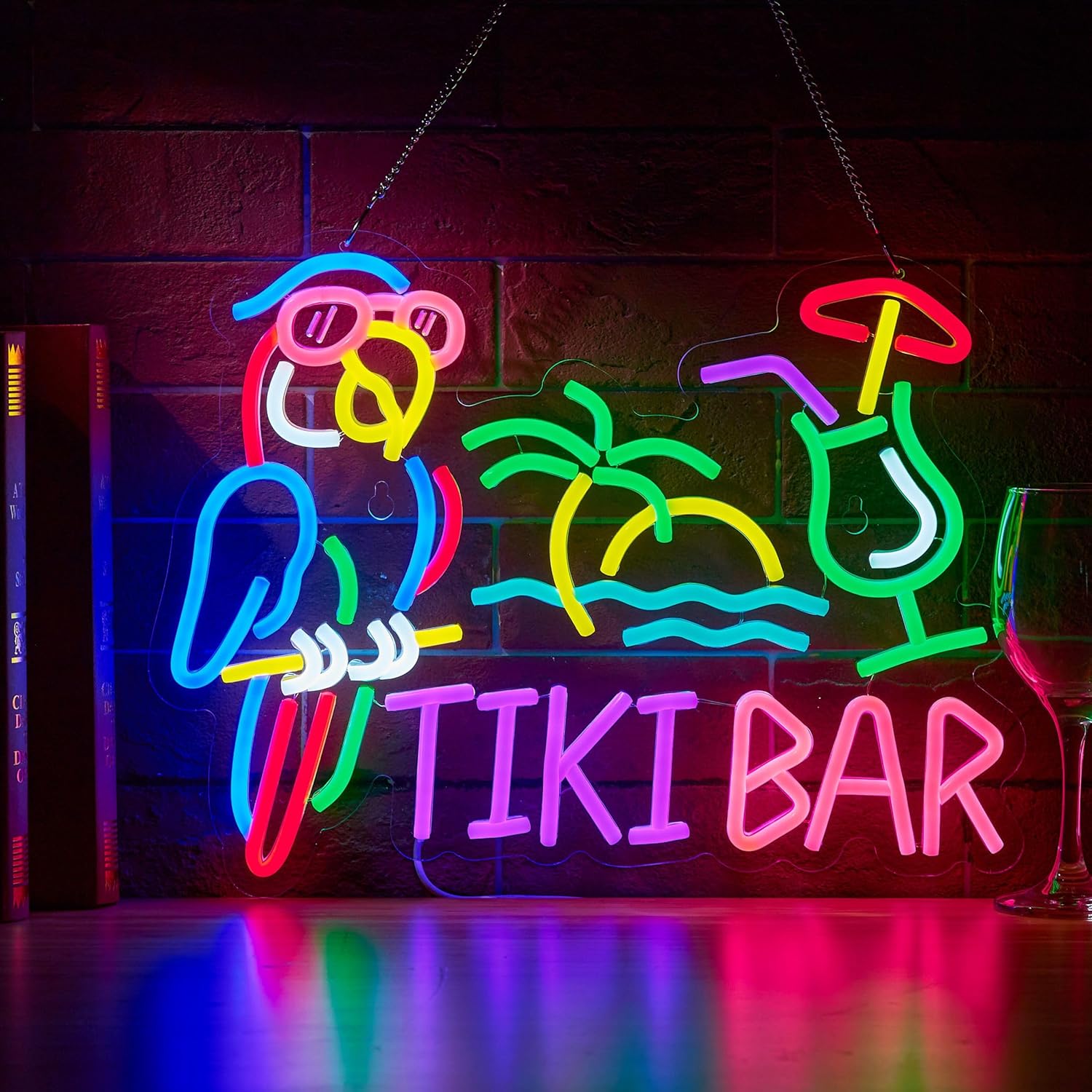 Tiki Bar Parrot Palm Tree Neon – Neon Sign Party Bewertung und Preis