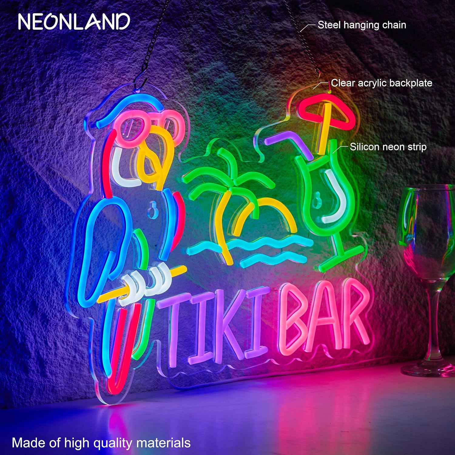 Tiki Bar Parrot Palm Tree Neon – Neon Sign Party Bewertung und Preis