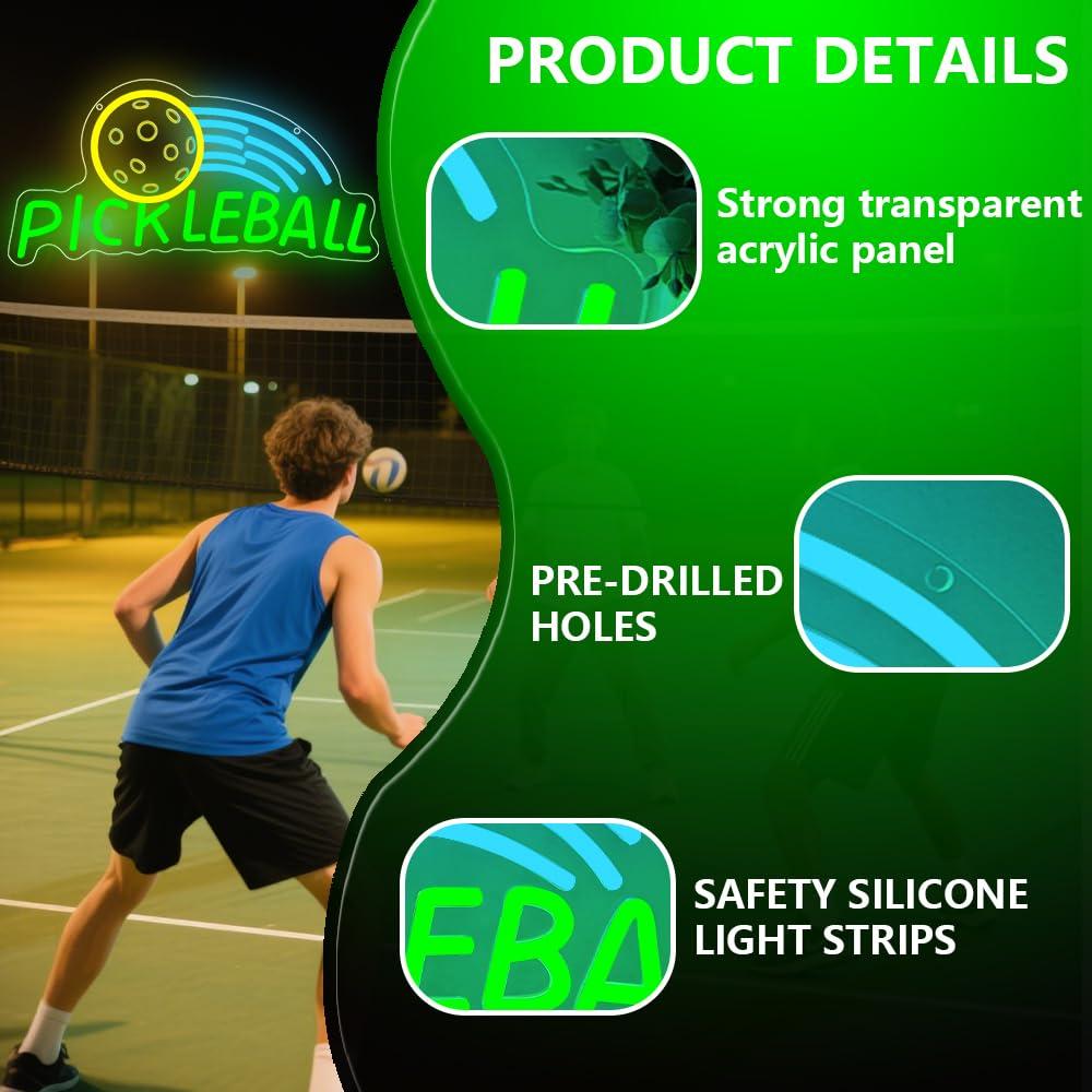 Pickleball Neon Sign USB Dimma – Neon Sign Party Bewertung und Preis
