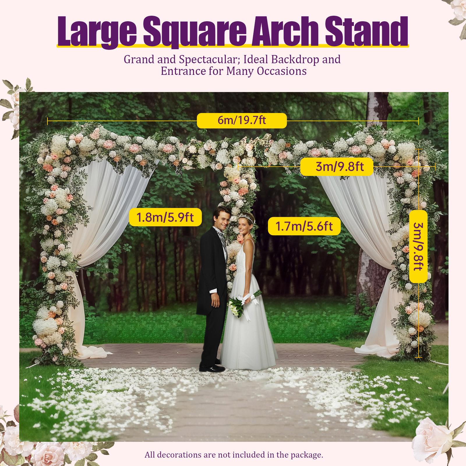 3x6m/10x20ft Metal Wedding Arc – Photo Booth Frame Bewertung und Preis
