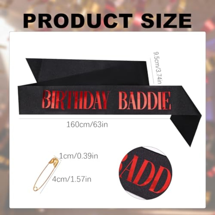 Birthday Baddie Sash, Glitter  – Birthday Sash Glitter Bewertung und Preis