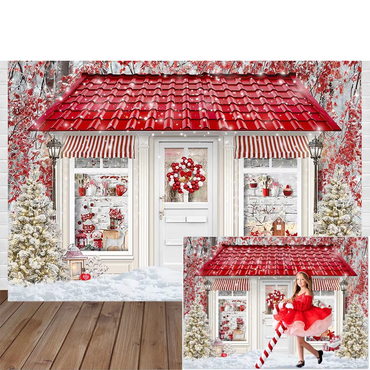Winter Christmas Window Backgr – Party Event Supply Store Bewertung und Preis