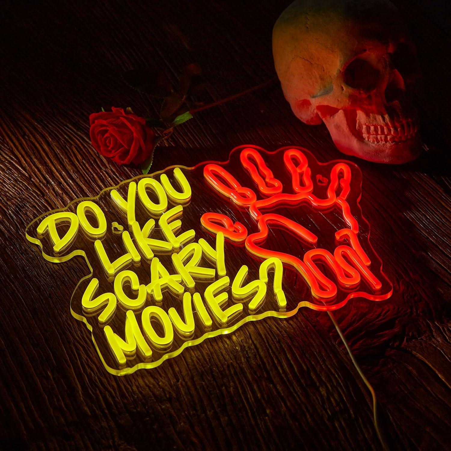 Do You Like Scary Movies Neon  – Neon Sign Party Bewertung und Preis