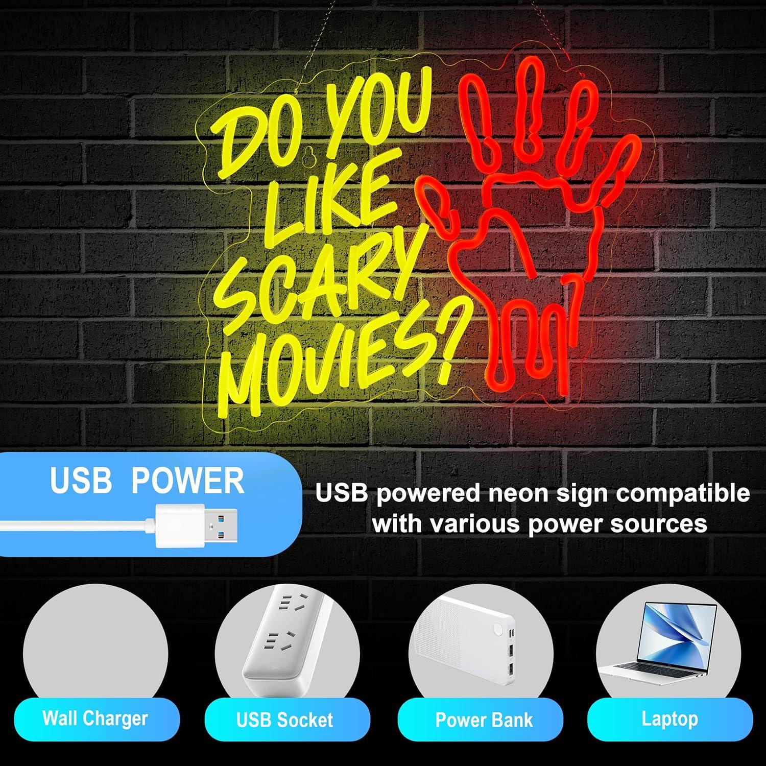 Do You Like Scary Movies Neon  – Neon Sign Party Bewertung und Preis