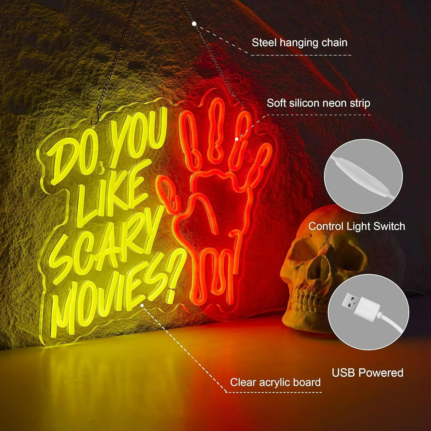 Do You Like Scary Movies Neon  – Neon Sign Party Bewertung und Preis
