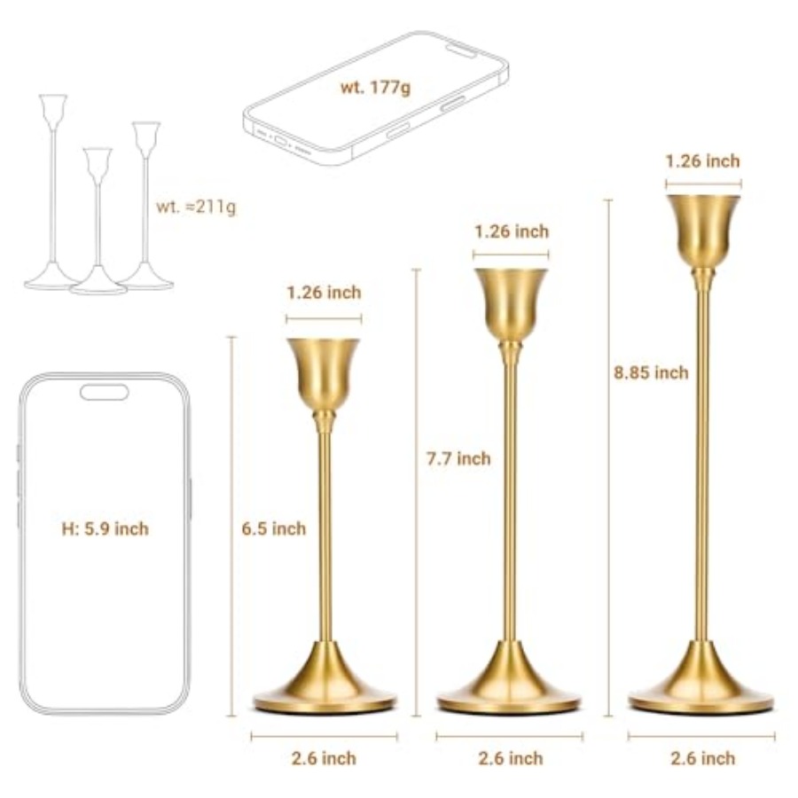Taper Candle Stick Holder - 3P – Centerpiece Stick Bewertung und Preis